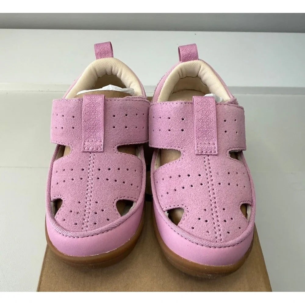 UGG Girls Adventurer Sandals Pink Rose Suede Washable 1166714T Size 9T NEW